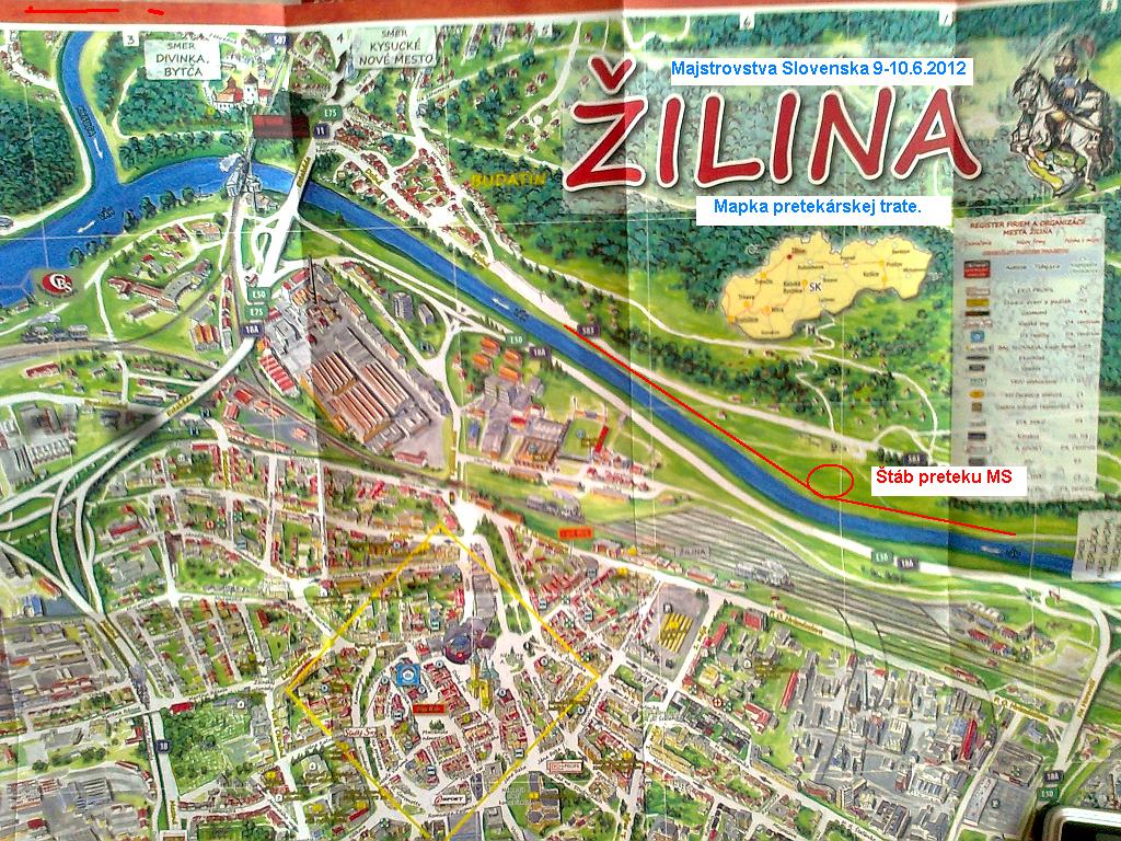 mapa Váh Žilina
